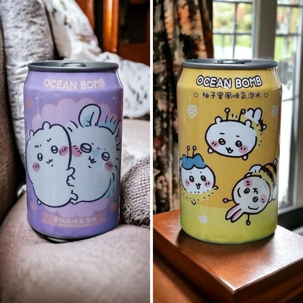 Ocean Bomb 柚子蜜風味氣泡水/蜜桃風味氣泡水 330ml 吉伊卡哇氣泡水 低負擔！低糖份！清爽解渴 夏日清涼飲