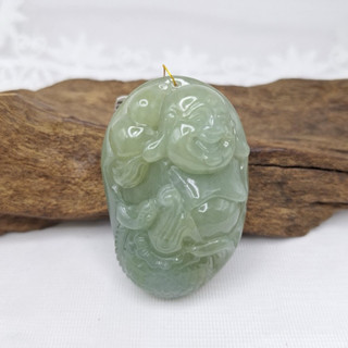 保A翡翠 緬老種起膠超飽滿龍魚彌勒佛/鵝鵝天然翡翠/A8918009
