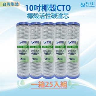 【WSD】整箱購 10吋CTO椰殼壓縮活性碳濾心 一箱25支入 臺灣製造
