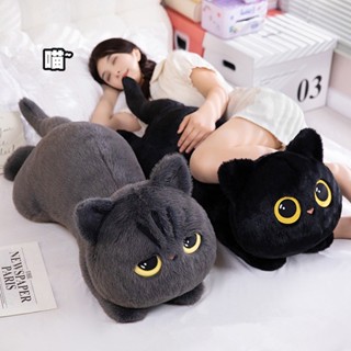 FAT CAT 日韓系精品☆實拍可愛貓咪毛絨玩具布娃娃呆萌趴趴貓睡覺抱枕黑貓兒童玩偶生日交換禮物女生☆批價$250元