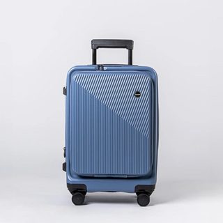 【Dreamin】 Inno系列 20吋上掀前開式登機箱 ｜夕霧藍｜輕量 可加大 防爆 旅行箱