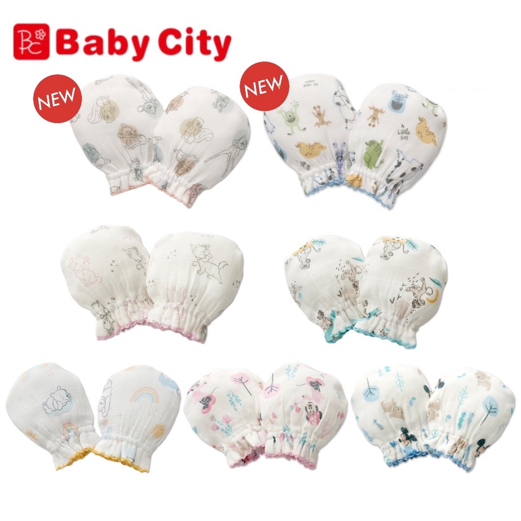 Baby City 娃娃城 迪士尼 紗布手套(多款) 維尼 米奇 米妮 小鹿斑比 怪獸電力公司【名媛婦幼】