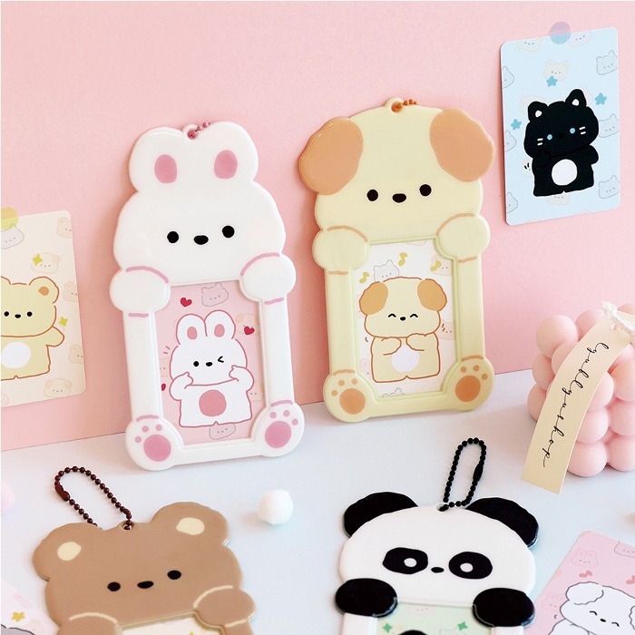 ｜ʟɪғᴇ ᴏɴ ʟɪᴠᴇ｜部分有貨 ♡♡wannathis 可愛動物朋友們照片卡套 小熊/兔子/貓咪造型卡夾 偶像小卡