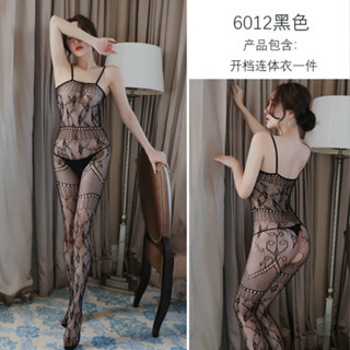 theya 情趣內衣透視性感吊帶鏤空開檔連體網衣絲襪網襪---6012