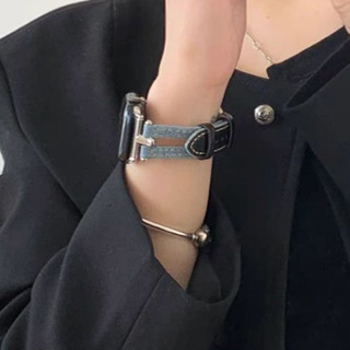 拼色鏤空錶帶 拼皮鑲鑽 適用於Apple Watch SE/S10/S8/S7全系列 女士錶帶 41/46mm 替換帶