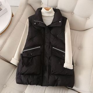 馬甲外套 保暖馬甲 棉服棉襖外套 無袖外套大碼馬甲M-3XL中大尺碼馬甲背心外套 秋冬外套 防風女裝1293