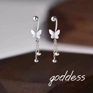 goddess飾品💜999純銀耳環 999足銀 蝴蝶流蘇鎖珠耳環 轉珠耳環 耳釘 耳針 抗過敏耳環 耳飾