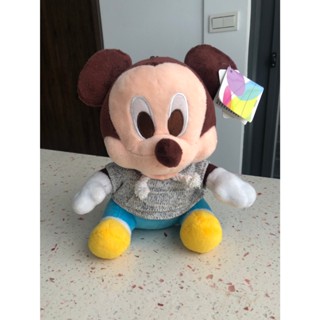 迪士尼Disney_米奇Mickey_Q版坐姿長帽T款_絨毛玩偶/抱枕/娃娃/交換禮物_7英吋