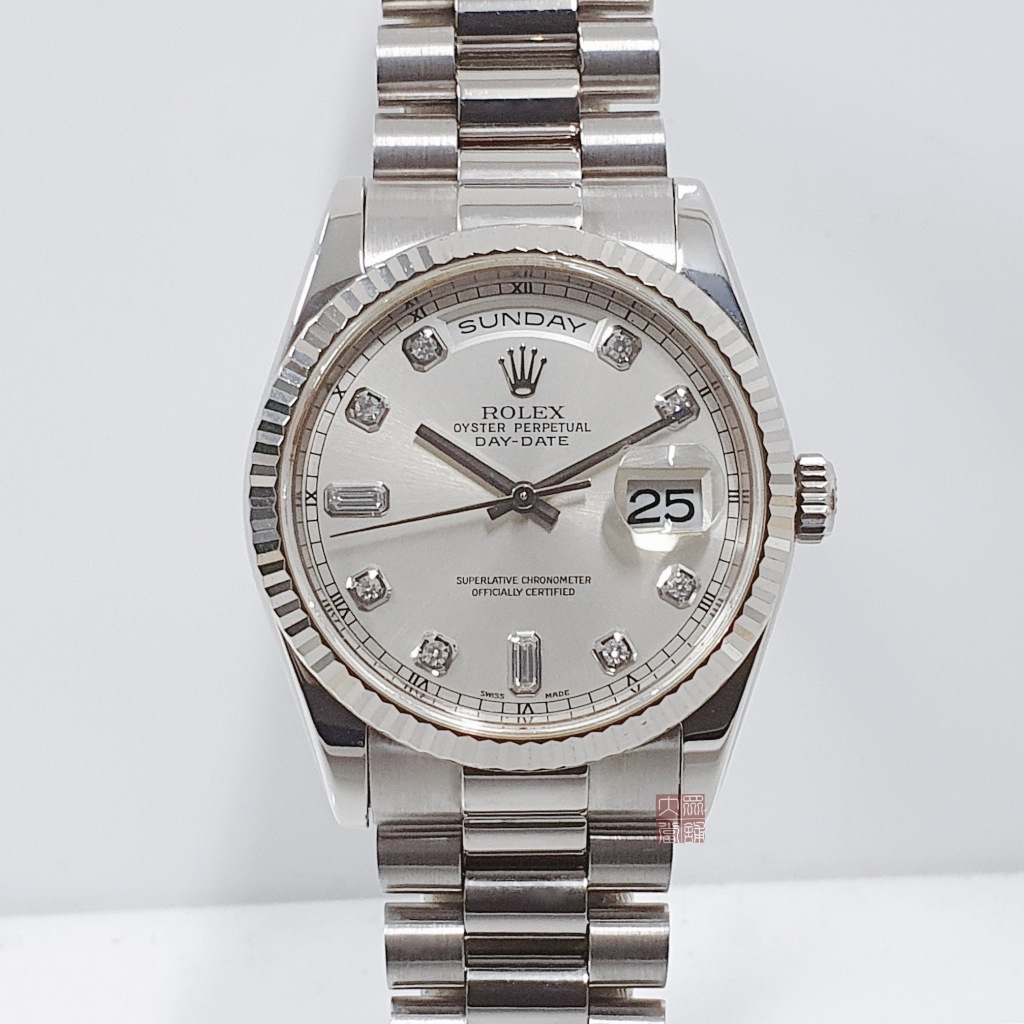 ROLEX 勞力士 118239 Day-Date 蠔式日誌 新包台 6.9T鑽石面盤 錶徑36mm 大眾當舖L843