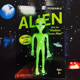 【時光生活】現貨 ET外星人ALIEN玩具鐵絲吊卡鑰匙圈螢光夜光外星人飛碟UFO星空宇宙玩具交換禮物聖誕禮物收藏老物ET