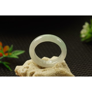 熱賣U671玉戒指❀ 19# 翡翠玉天然A貨水潤白底戒圈指環戒子【緬甸玉翠軒】玉首飾品 男女款式