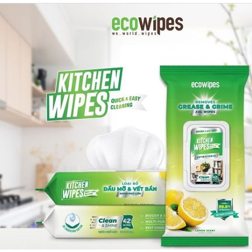 Ecowipes 柔護 廚房 瓦斯爐 流理臺 濕紙巾 42抽 清潔除菌 加大款 (1件就賣) 大掃除/Kitchen優你