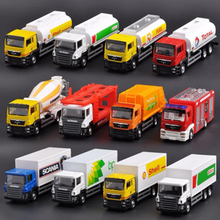 《64SHOP》RMZ SCANIA / MAN 貨櫃車 油罐車 垃圾車 消防車 DHL大型車｜1/64合金模型玩具車