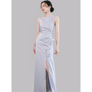 𝓕𝓲𝓭𝓻𝓮𝓼𝓼𝔂✨6色💕重磅緞面禮服 婚禮洋裝 結婚登記 伴娘禮服 輕婚紗 小禮服 藍色洋裝 主持人喜酒粉色洋裝謝師宴