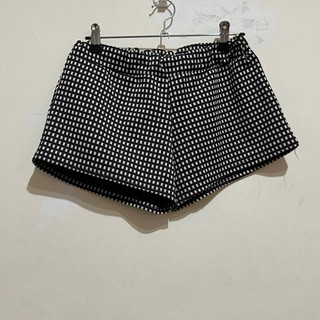starmimi 黑白格紋印花時尚短褲 夏日 度假風 簡約時尚 short pants