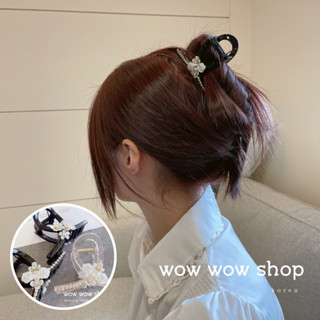 韓國製🇰🇷韓國首爾《現貨免運》東大門 正韓 氣質水鑽花朵鯊魚夾 小花珍珠大抓夾 盤髮大爪夾 T WOW WOW SHOP