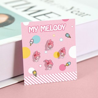 STORY故事銀飾-My melody系列-美樂蒂造型耳環組-冰淇淋款