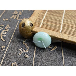 【禾賢行】天然翡翠.緬甸玉.淺綠飄花小平安扣/平安圓滿.手工精雕墬子.項鍊.玉珮.241104A50