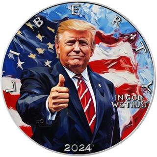 預購(價格3200) - 2024美國-鷹揚-美國藝術系列-唐納·川普-1盎司銀幣
