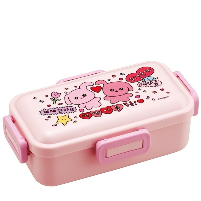 日本進口 韓國文創ChegoSim 抗菌四扣便當盒 塑膠AG抗菌便當盒 530ML 可微波便當盒 午餐盒 保鮮盒 餐盒