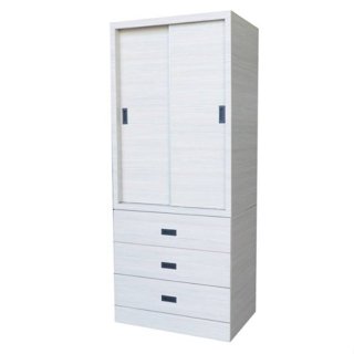 【萊夫家居】TS-37E-3T：雪杉色2.7尺三抽衣櫃【臺中傢俱】推門衣櫥 拉門衣櫃 單人衣櫃 套房 防蛀木心板 臺灣