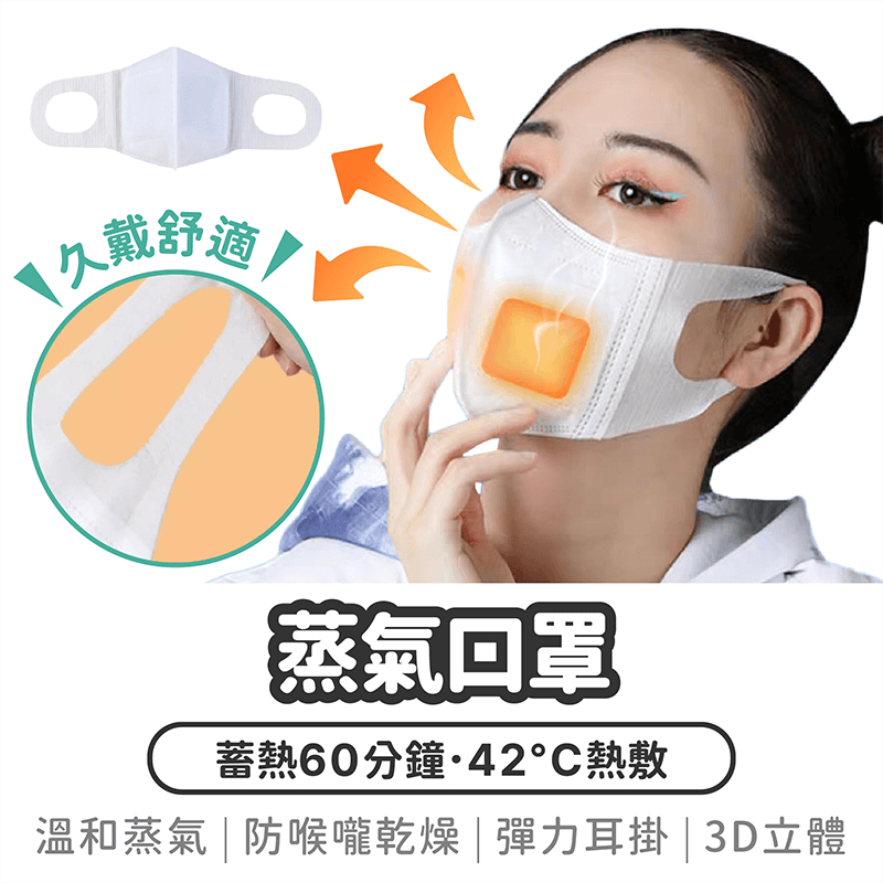 蒸氣口罩 單片獨立裝【1788小舖】保暖口罩 發熱口罩 加濕口罩 熱敷口罩 保濕口罩 透氣口罩 3D口罩 立體口罩 口罩