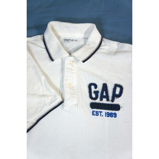 [二手服飾] 白色POLO衫*短袖*胸口品牌布貼&刺繡圖案*GAP