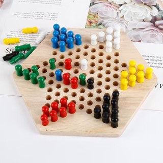 現貨〔兒童桌遊】益智六角星跳棋 九連棋 ♥ 益智木製 跳跳棋 玩具 ♥ 兒童禮物 六角跳棋 跳棋桌遊 棋盤玩具