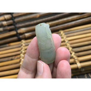 【禾賢行】天然翡翠.緬甸玉.冰糯種-竹.步步高昇.起膠感.手工精雕墬子.項鍊.玉珮.Y1511000868