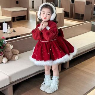 【限時折扣】女童洋裝 洛麗塔 蓬蓬公主裙 冬季聖誕節禮服 聖誕童裝 女寶寶連衣裙 聖誕節童裝 女童連身裙 兒童聖誕服