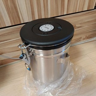 不銹鋼 透氣 排氣 咖啡豆 咖啡粉 密封罐 儲存罐 日期