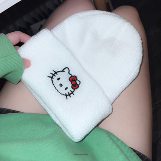 SAUVAGES hello kitty embroidered beanie 凱蒂貓針織毛帽