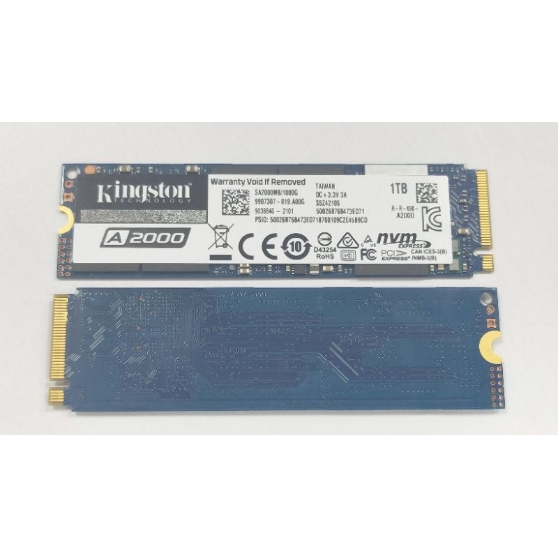 [二手] 1TB M.2 GEN3X4 SSD 金士頓 KC2500 A2000 ，健康度100%、98% >94%