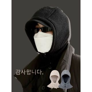 臺灣現貨 巴拉克拉法帽 秋冬季 韓國套頭 保暖 針織毛帽 圍巾一體 加厚 保暖帽 毛絨帽 包頭帽 針織帽