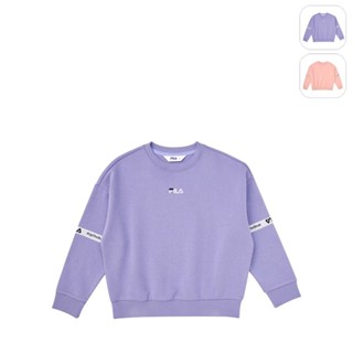 【FILA】KIDS 女童款 長袖上衣-灰紫 5TEX-8449-PL