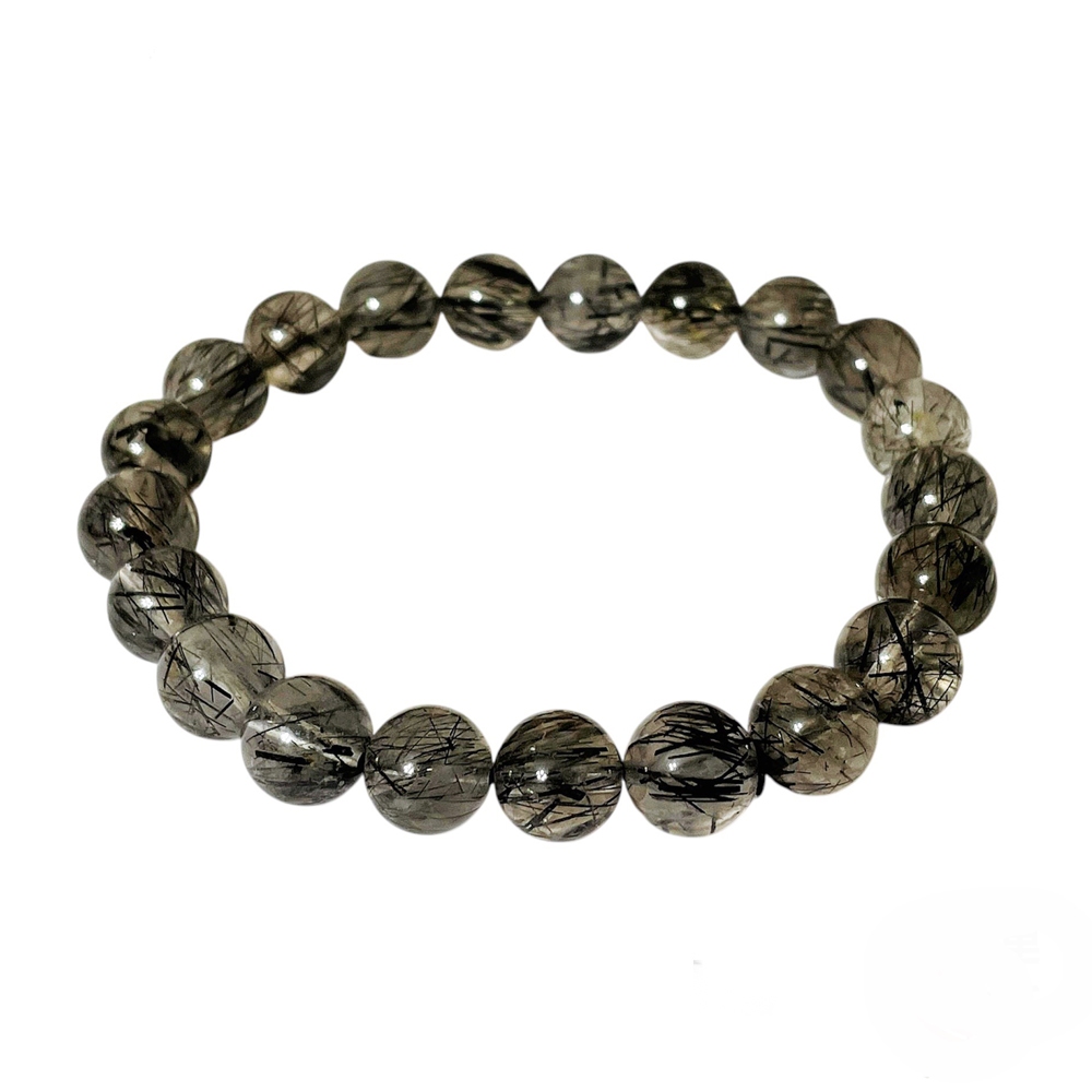 【A1寶石】黑髮晶手鍊-同鈦晶手排招財開運擋煞防小人淨化磁場能量