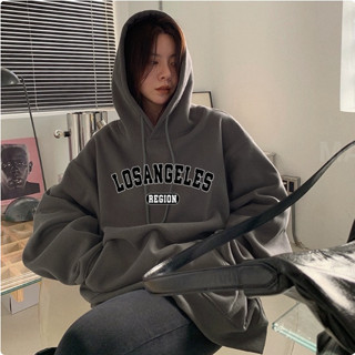 臺灣出貨2天出貨 美式復古連帽T女 冬天刷毛帽T 厚磅大學T 加絨加厚 寬鬆衛衣女 保暖帽T