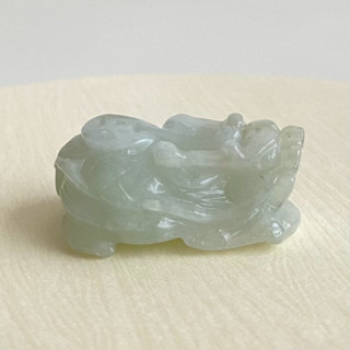 【採霏】天然緬甸玉A貨 翡翠 冰糯種淺綠色招財金錢龍龜玉墜（附贈：綁繩項鍊）