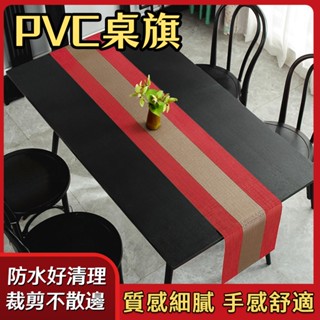 ECHAIN TECH 桌旗 客製化 餐墊 PVC隔熱墊 餐桌墊 防水墊 防燙墊 隔餐墊 餐桌防滑墊 茶臺墊-經典紅