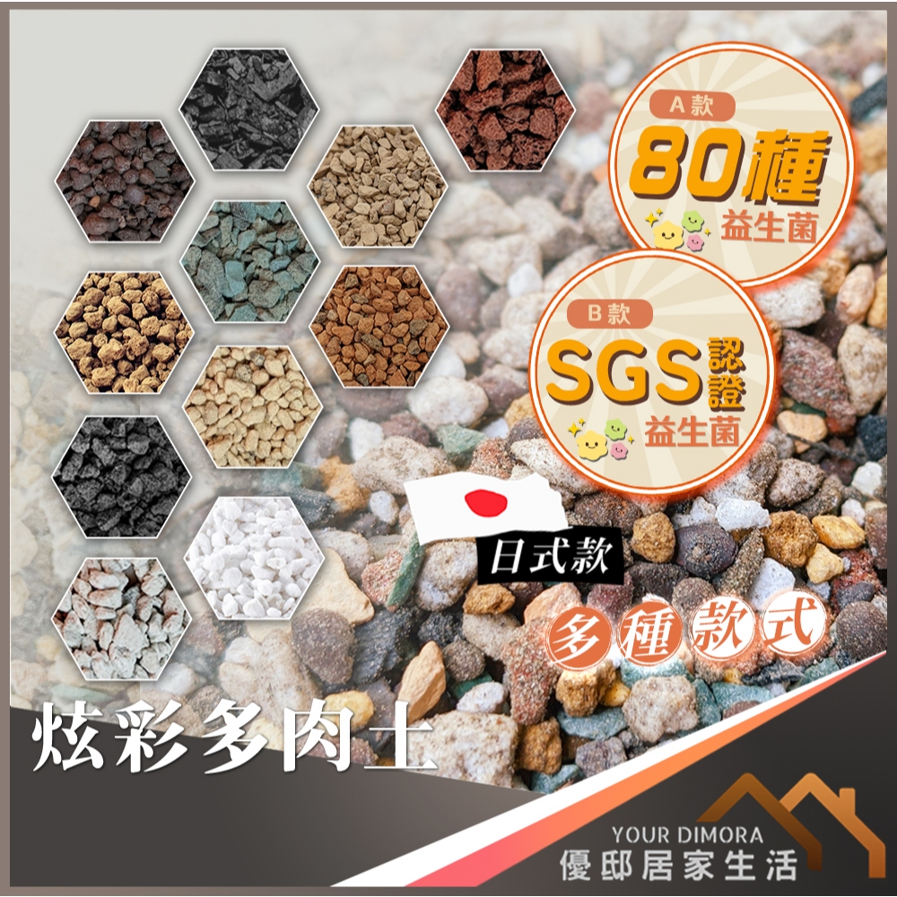 日式益生菌多肉土 炫彩多肉土 彩虹土 多肉土 顆粒土 彩虹石 多肉介質 多肉植物專用土 仙人掌土 《優邸居家》