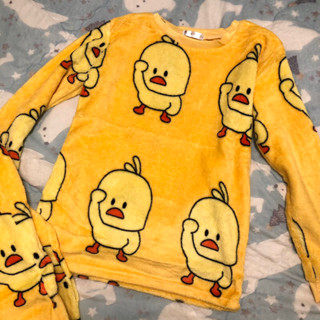 小鴨睡衣 毛毛睡衣長袖睡衣 居家服 小鴨套裝 保暖舒適 珊瑚絨 法蘭絨