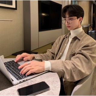 【Joybuy】韓國男裝燈芯絨長袖襯衫男生春秋款韓版高階感寬鬆休閒長袖襯衫外套