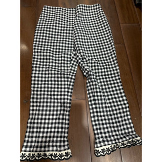 Aeffe spa MOSCHINO 黑色方格造型長褲1215