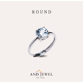 [安珠] 海藍寶 藍色 圓形 6mm 戒指 經典系列 Round 寶石銀飾 AND JEWEL