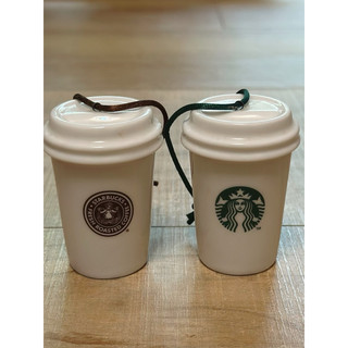 正版星巴克小瓷杯吊飾二個