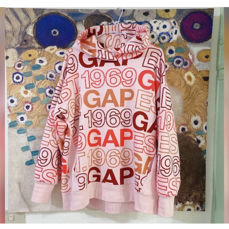 🔴GAP女長袖滿版Logo帽T