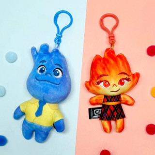 【水漾小舖】迪士尼 Disney Pixar Elemental Ember Wade 情侶毛絨型鑰匙圈 毛絨玩具公仔