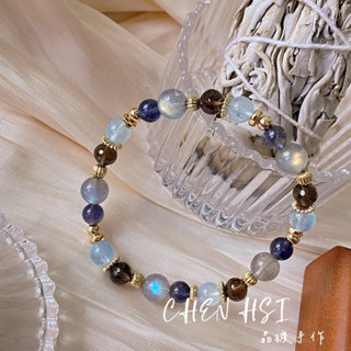 【CHEN HSI】✧靈珂✧ 自律．穩定情緒．緩解壓力．拉長石．海藍寶．堇青．茶晶．生命靈數·五行元素·脈輪·天然水晶·