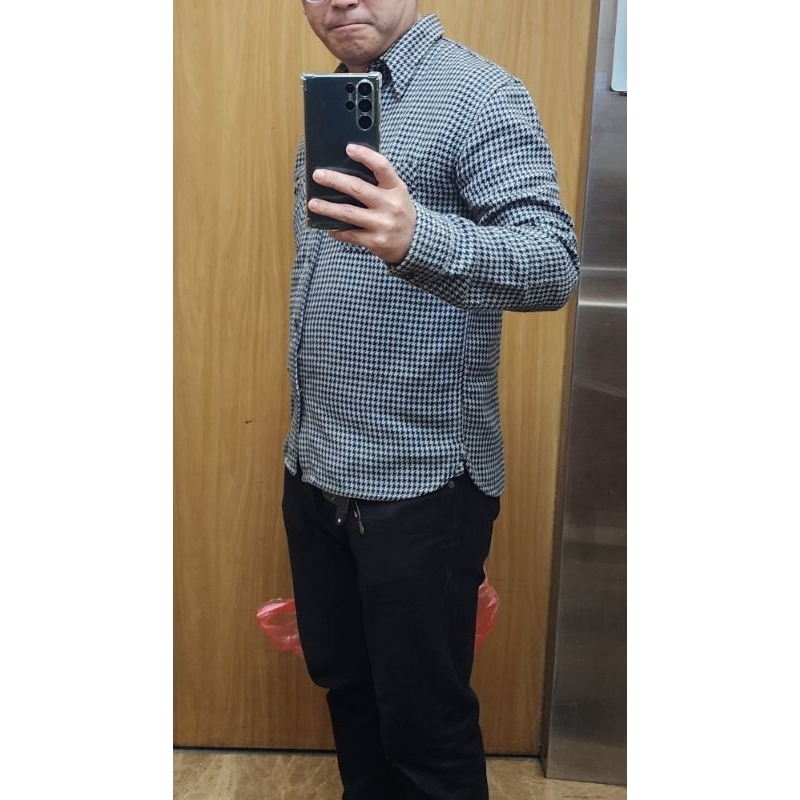 THE FLAT HEAD 千鳥紋 長袖襯杉 size 38（M號）日本製