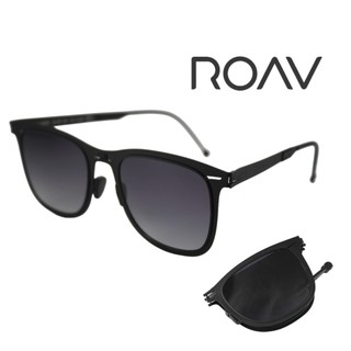 【原廠公司貨】ROAV 美國洛杉磯品牌 LENNOX系列 輕量薄鋼折疊偏光太陽眼鏡 8002 霧黑框漸層灰偏光鏡片